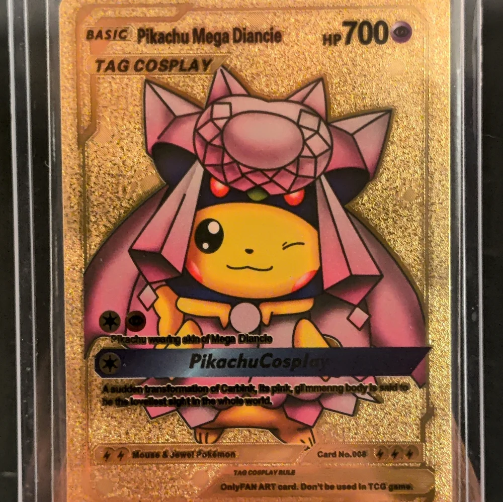 Pokemon | Toys | Pikachu Tag Cosplay Mega Diancie Gold Foil Fanart Pokemon  Card 08 700hp | Poshmark